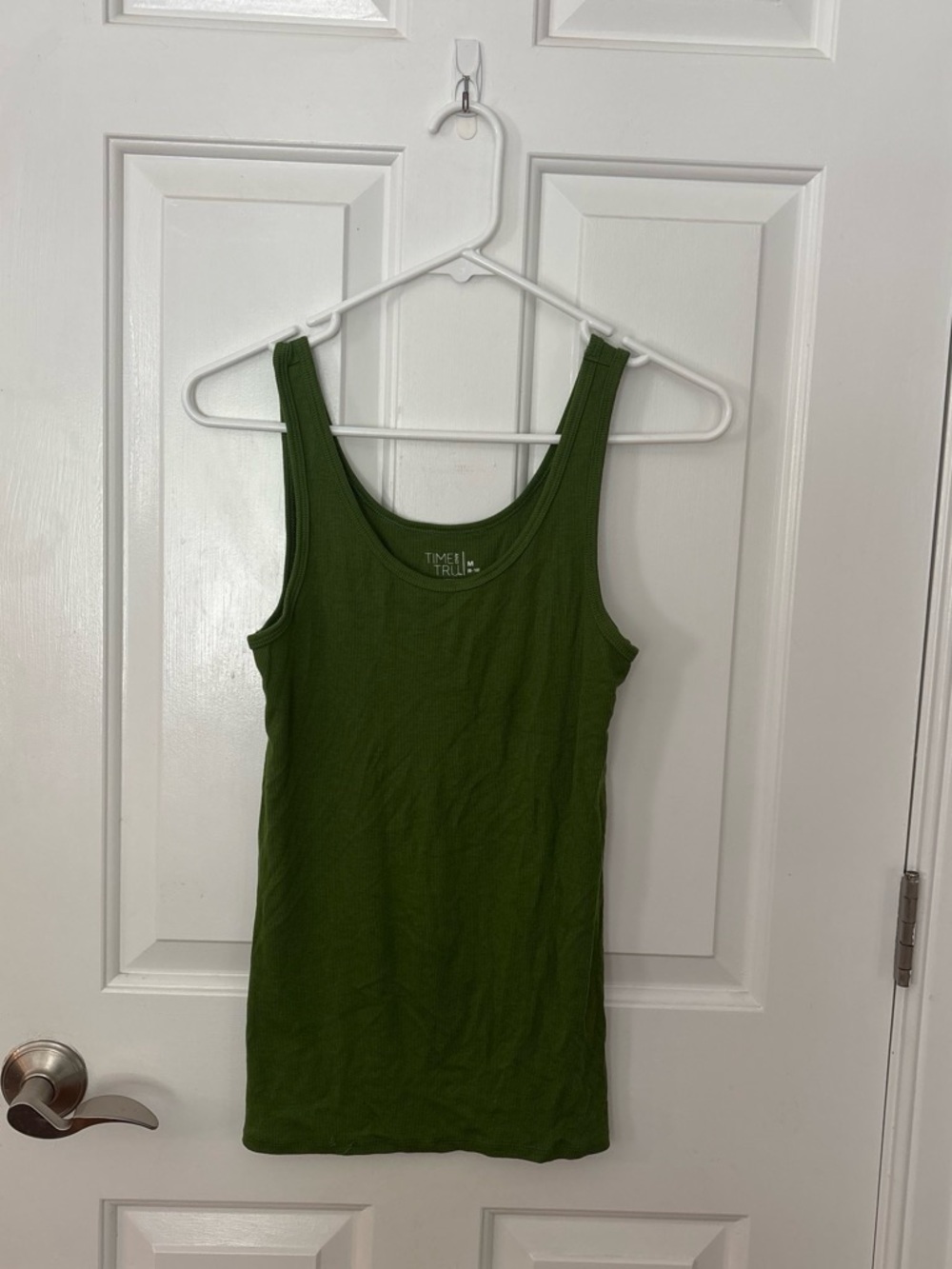 Time and Tru Dark Olive Scoop Neck Tank